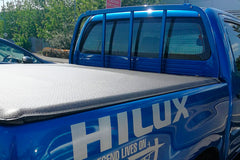 Toyota Hilux Eagle1 Soft Roll-Up Tonneau Cover - Fits with Factory fitted ladder Rack
