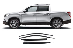 Ssangyong Musso 2018+ Dark Smoked Slim Wind Deflectors (Set of 4)