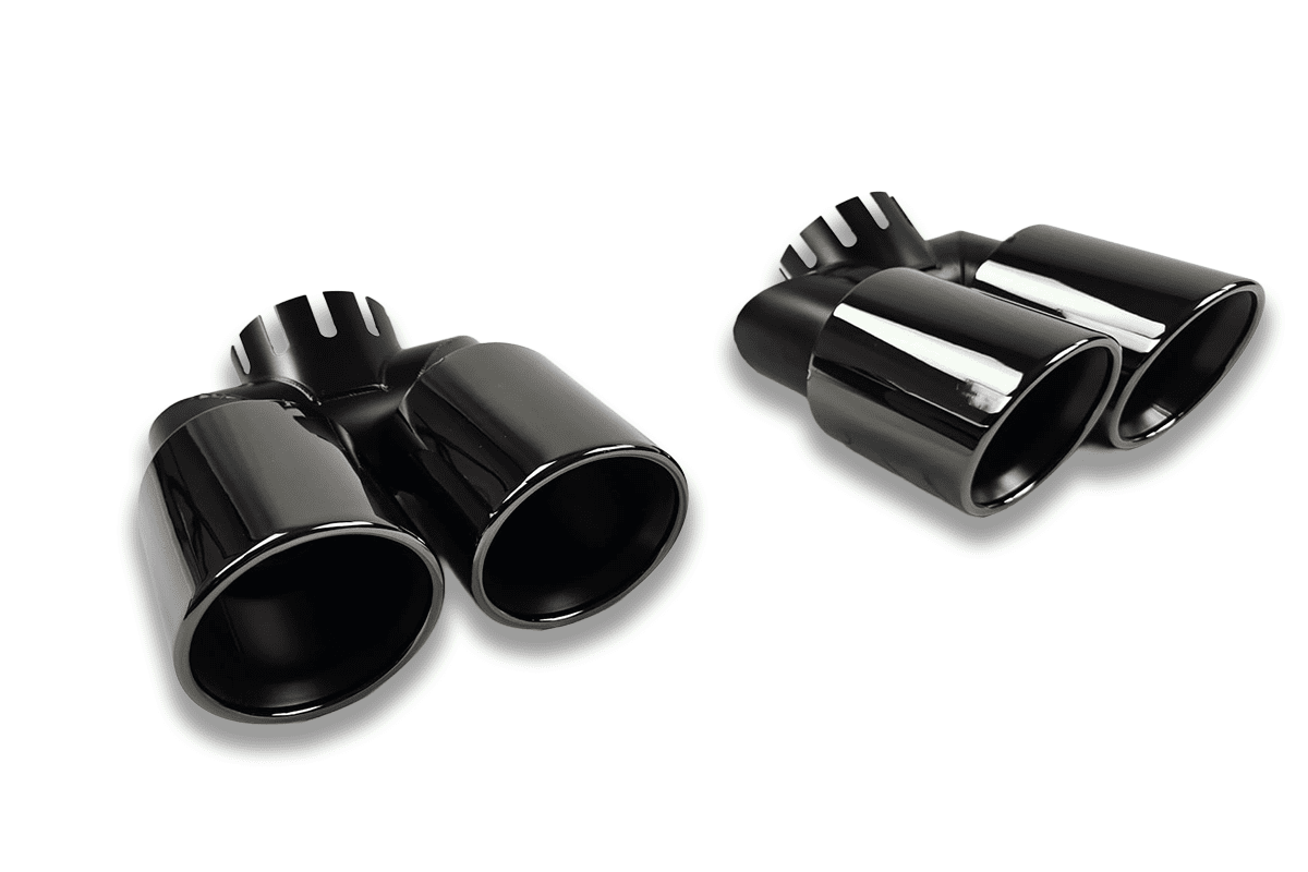 Black Exhaust Tips and Guard Mesh Plate To Fit Land Rover Defender 2020+ (L663) - Eagle 4x4