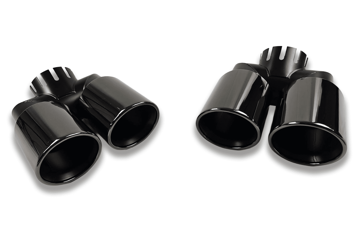 Black Exhaust Tips and Guard Mesh Plate To Fit Land Rover Defender 2020+ (L663) - Eagle 4x4