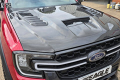 Ford Ranger 2023+ Carbon Fibre Replacement Bonnet With Integrated Scoop - Eagle 4x4