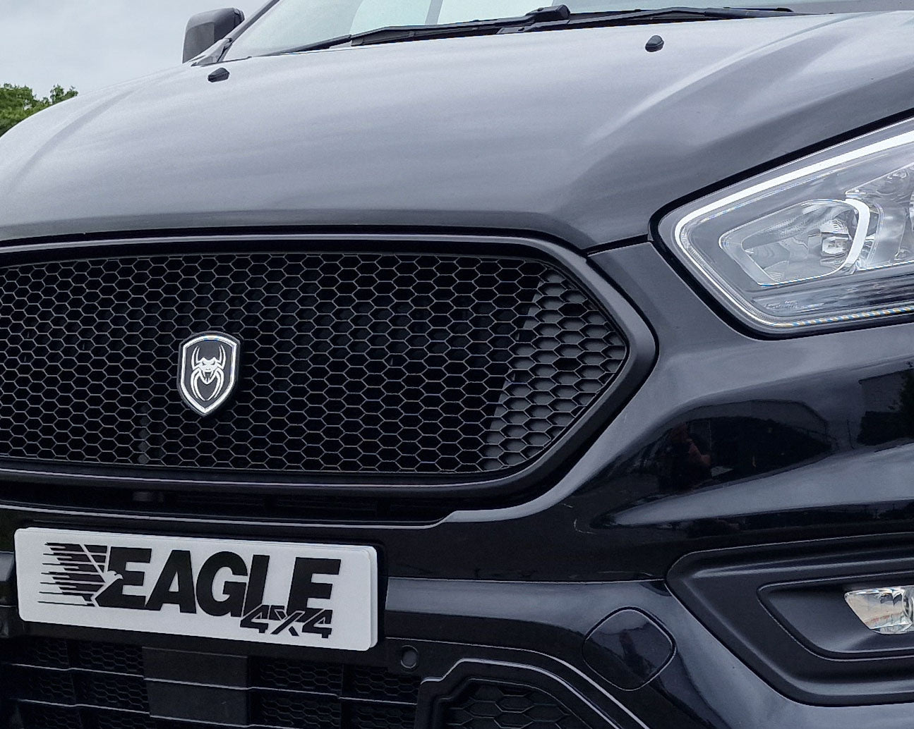 Ford Transit Custom 2018 - 2023 - Spider Stealth Grille - Matt Black - Eagle 4x4