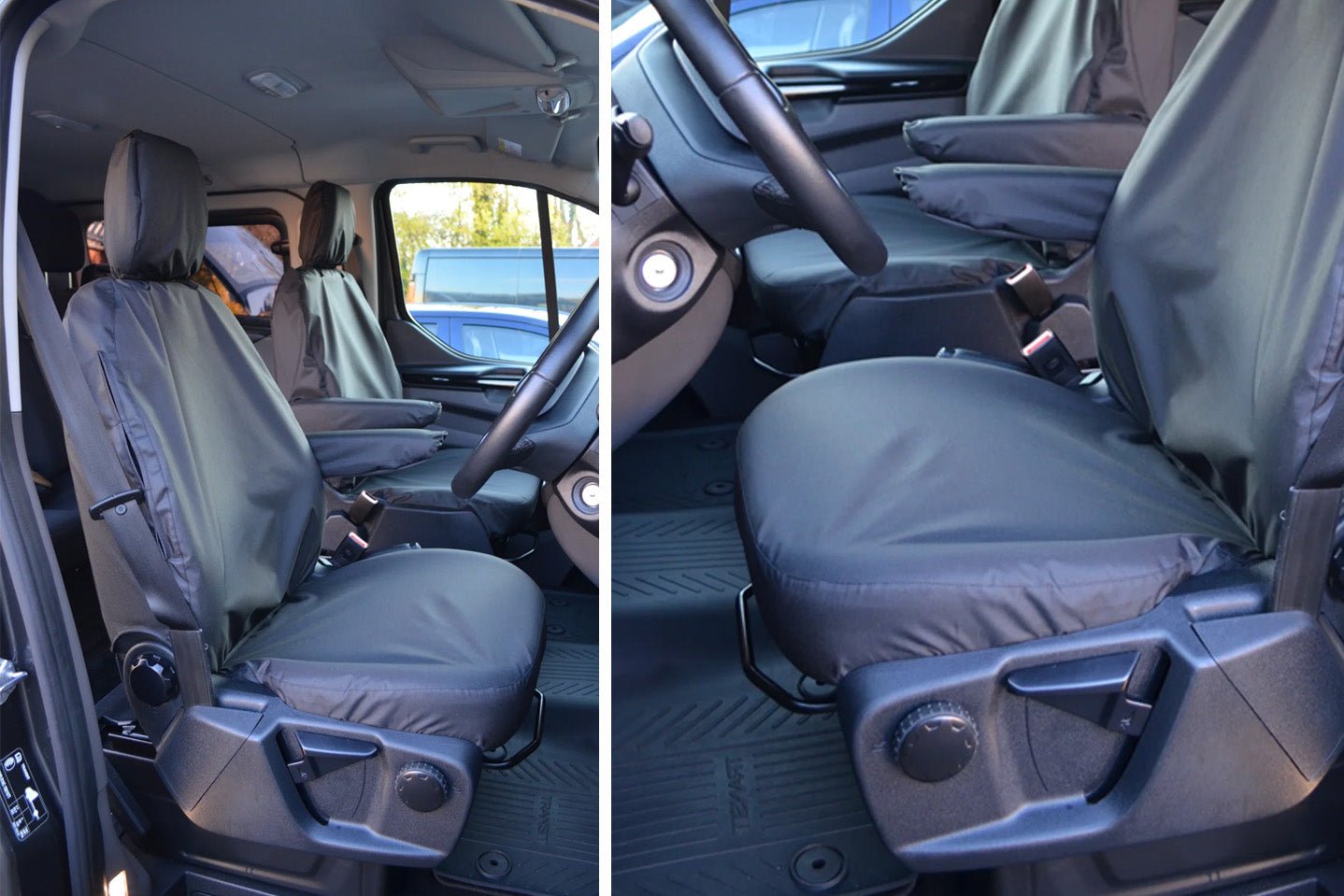 Ford Transit Custom 2024+ Black Seat Covers - Driver's and Single Passenger - Eagle 4x4