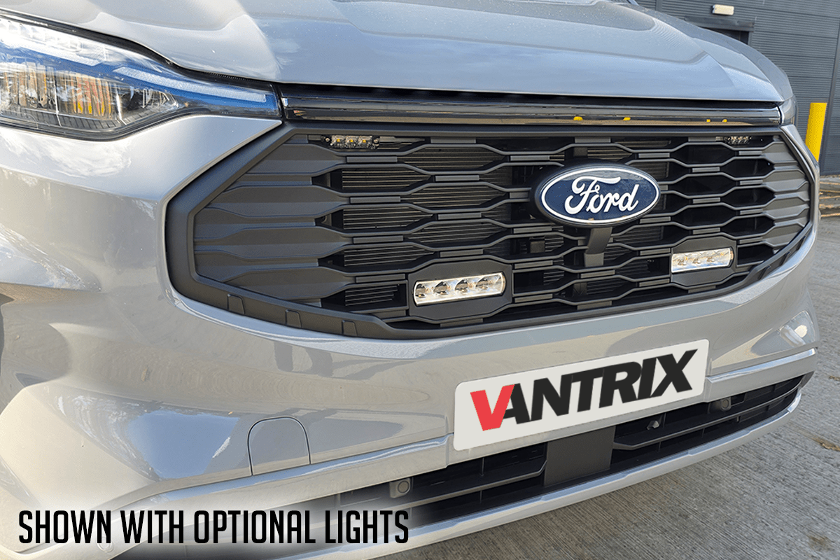 Ford Transit Custom 2024+ VanTrix Front Grille (Hex) - Matt Black - Eagle 4x4