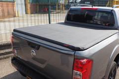 Nissan NP300 Navara Hawk Hard Tri Fold Tonneau Cover + ROLL BAR COMBO - Stainless Steel