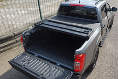 Nissan NP300 Navara Hawk Hard Tri Fold Tonneau Cover + ROLL BAR COMBO - Stainless Steel