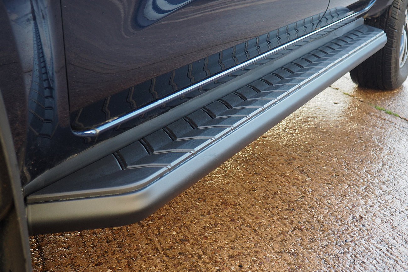 Mercedes X Class BLACK Side Steps - Alpine F1 Black Running Boards - Matt Black - Eagle 4x4