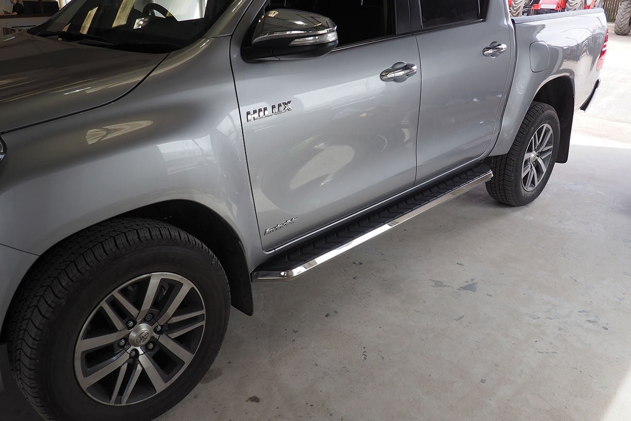 Mitsubishi L200 Alpine F1 Running Boards - Stainless Steel - Stainless Steel - Eagle 4x4