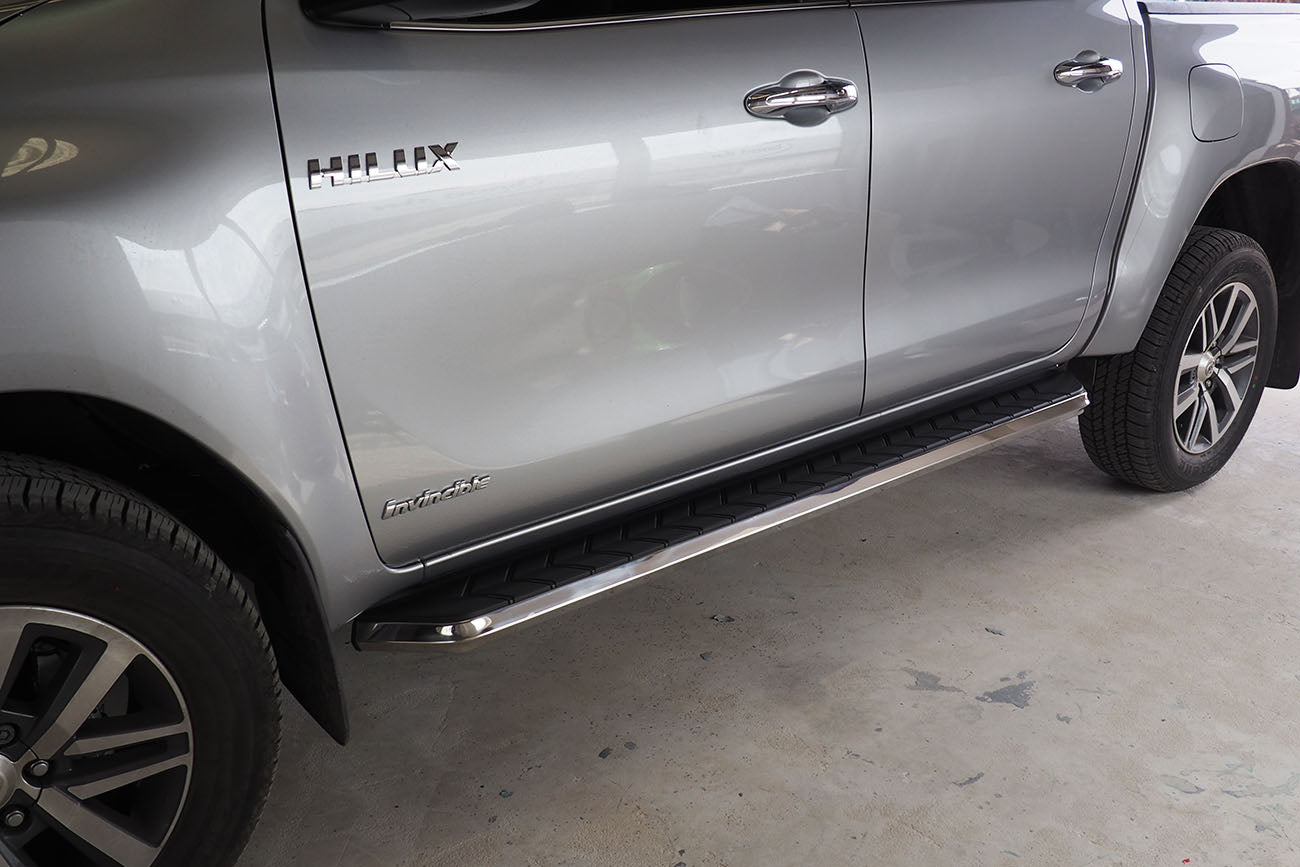 Mitsubishi L200 Alpine F1 Running Boards - Stainless Steel - Stainless Steel - Eagle 4x4