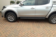 Mitsubishi L200 Series 4 Alpine F1 Black Running Boards - Matt Black - Eagle 4x4
