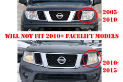 Nissan Navara D40 Headlight AND Rear Light Surrounds - Full Set - Matt Black - Eagle 4x4