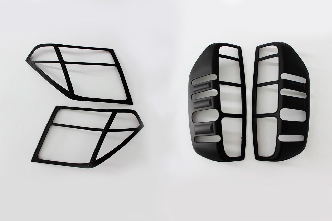 Nissan Navara D40 Headlight AND Rear Light Surrounds - Full Set - Matt Black - Eagle 4x4