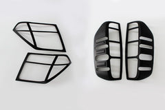 Nissan Navara D40 Headlight AND Rear Light Surrounds - Full Set - Matt Black - Eagle 4x4