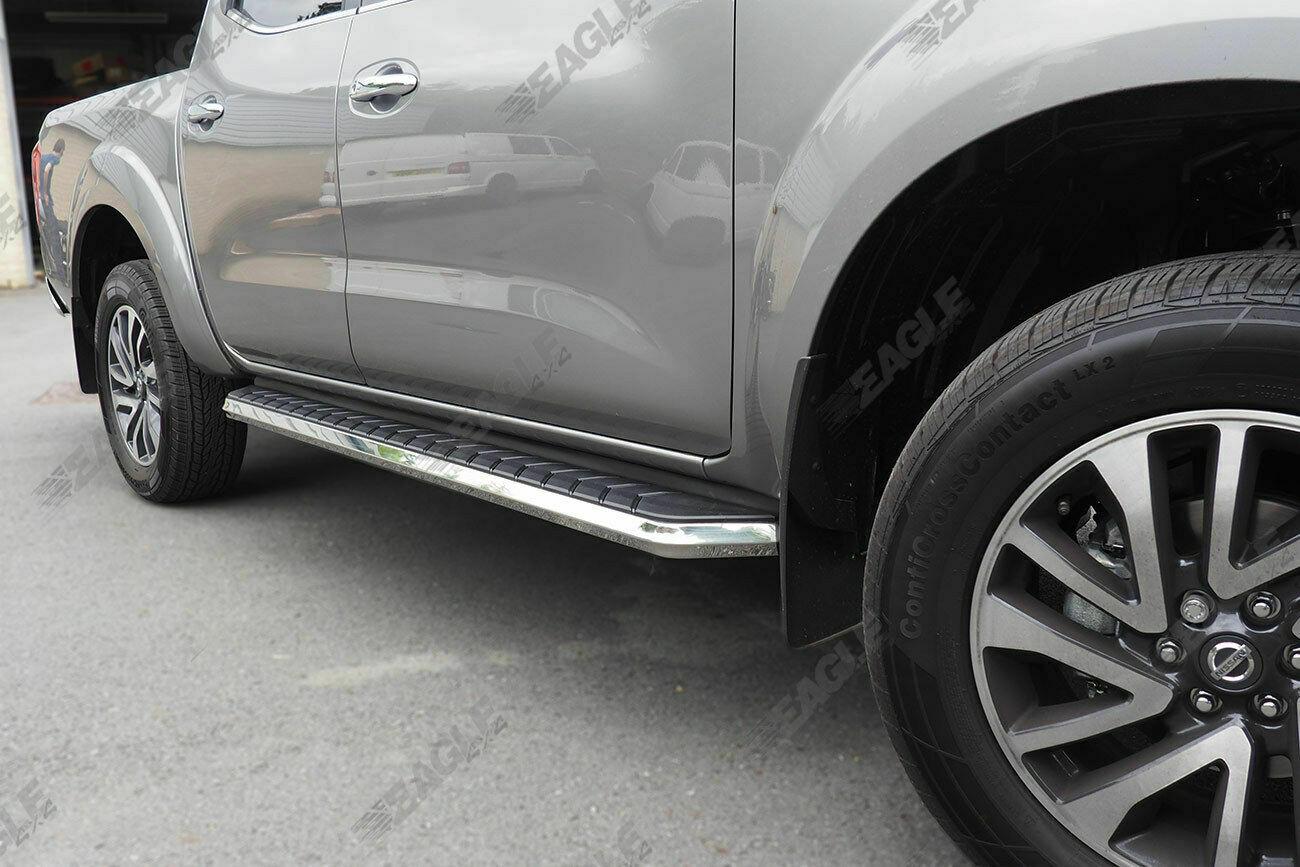 Nissan Navara NP300 16+ Alpine F1 Running Boards - Stainless Steel - Eagle 4x4