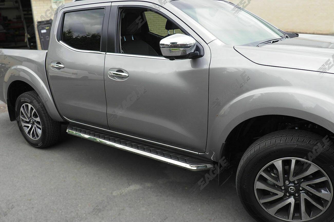 Nissan Navara NP300 16+ Alpine F1 Running Boards - Stainless Steel - Eagle 4x4