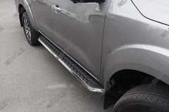 Nissan Navara NP300 16+ Alpine F1 Running Boards - Stainless Steel - Eagle 4x4