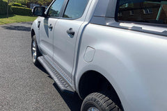 Nissan Navara NP300 Black Side Steps - Alpine F1 Black Running Boards - Matt Black - Eagle 4x4