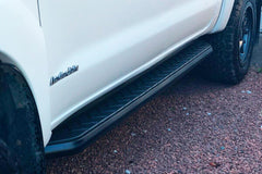 Nissan Navara NP300 Black Side Steps - Alpine F1 Black Running Boards - Matt Black - Eagle 4x4