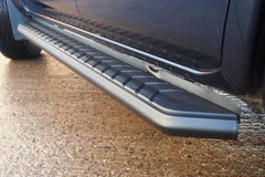 Nissan Navara NP300 Black Side Steps - Alpine F1 Black Running Boards - Matt Black - Eagle 4x4