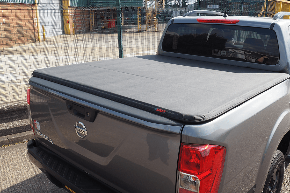 Nissan NP300 Navara Hawk Hard Tri Fold Tonneau Cover - Bed Cover D/C 2015 - Eagle 4x4