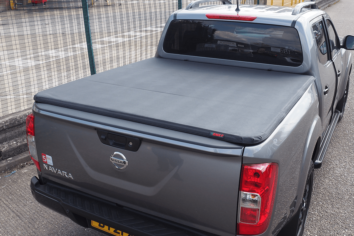 Nissan NP300 Navara Hawk Hard Tri Fold Tonneau Cover - Bed Cover D/C 2015 - Eagle 4x4