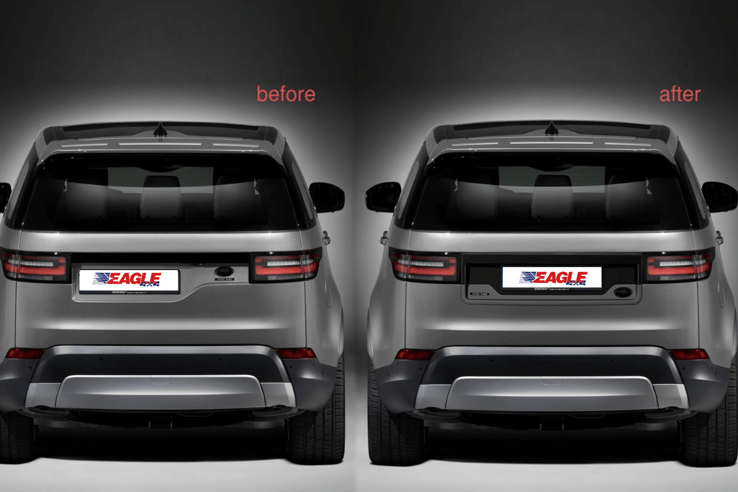 REAR TAILGATE NUMBER PLATE MOULDING To Fit Land Rover Discovery 2017-2021 - Eagle 4x4