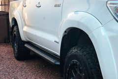 Toyota Hilux 2005 - 2015 Black Side Steps - Alpine F1 Black Running Boards - Matt Black - Eagle 4x4