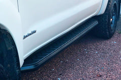 Toyota Hilux 2005 - 2015 Black Side Steps - Alpine F1 Black Running Boards - Matt Black - Eagle 4x4