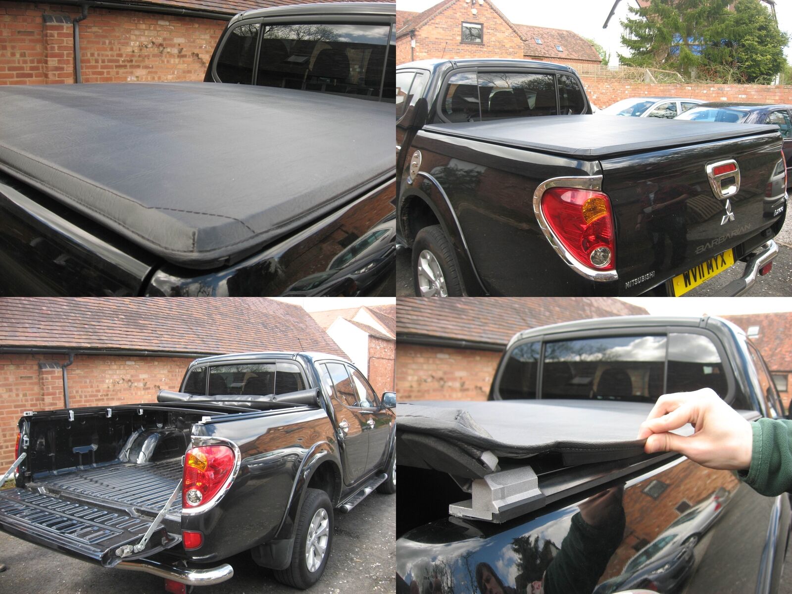 Toyota Hilux (Revo) D/C Soft Roll and Roll Bar - Gloss Black - Eagle 4x4