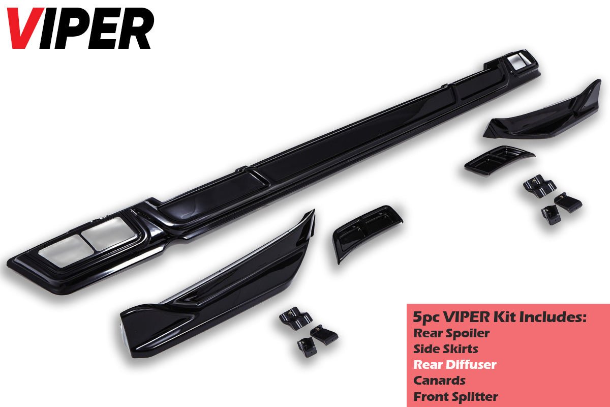 Vantrix VIPER 5 - Piece Gloss Black Kit for Ford Transit Custom 2024+ (LWB/Barn Doors) - Eagle 4x4