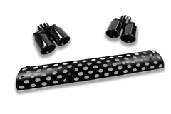 Black Exhaust Tips and Guard Mesh Plate To Fit Land Rover Defender 2020+ (L663) - Eagle 4x4