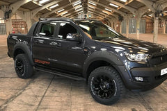 Ford Ranger T6 BLACK SIDE BARS / SIDE STEPS - RUGGED B2 Wildtrak - XLT - Limited - Eagle 4x4