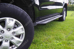 Ford Ranger T6 BLACK SIDE BARS / SIDE STEPS - RUGGED B2 Wildtrak - XLT - Limited - Eagle 4x4