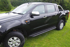 Ford Ranger T6 BLACK SIDE BARS / SIDE STEPS - RUGGED B2 Wildtrak - XLT - Limited - Eagle 4x4