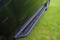 Ford Ranger T6 BLACK SIDE BARS / SIDE STEPS - RUGGED B2 Wildtrak - XLT - Limited - Eagle 4x4