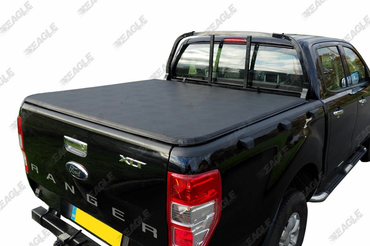 Ford Ranger T6 Eagle1 Soft Folding Tonneau Cover - With Ladder Rack - Eagle 4x4