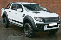 Ford Ranger T6 Pair of Black Bonnet Scoops Small - Eagle 4x4