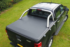 Ford Ranger T6 Super Cab - Soft Roll Up Tonneau Cover - Fits with OE Roll Bar - Eagle 4x4
