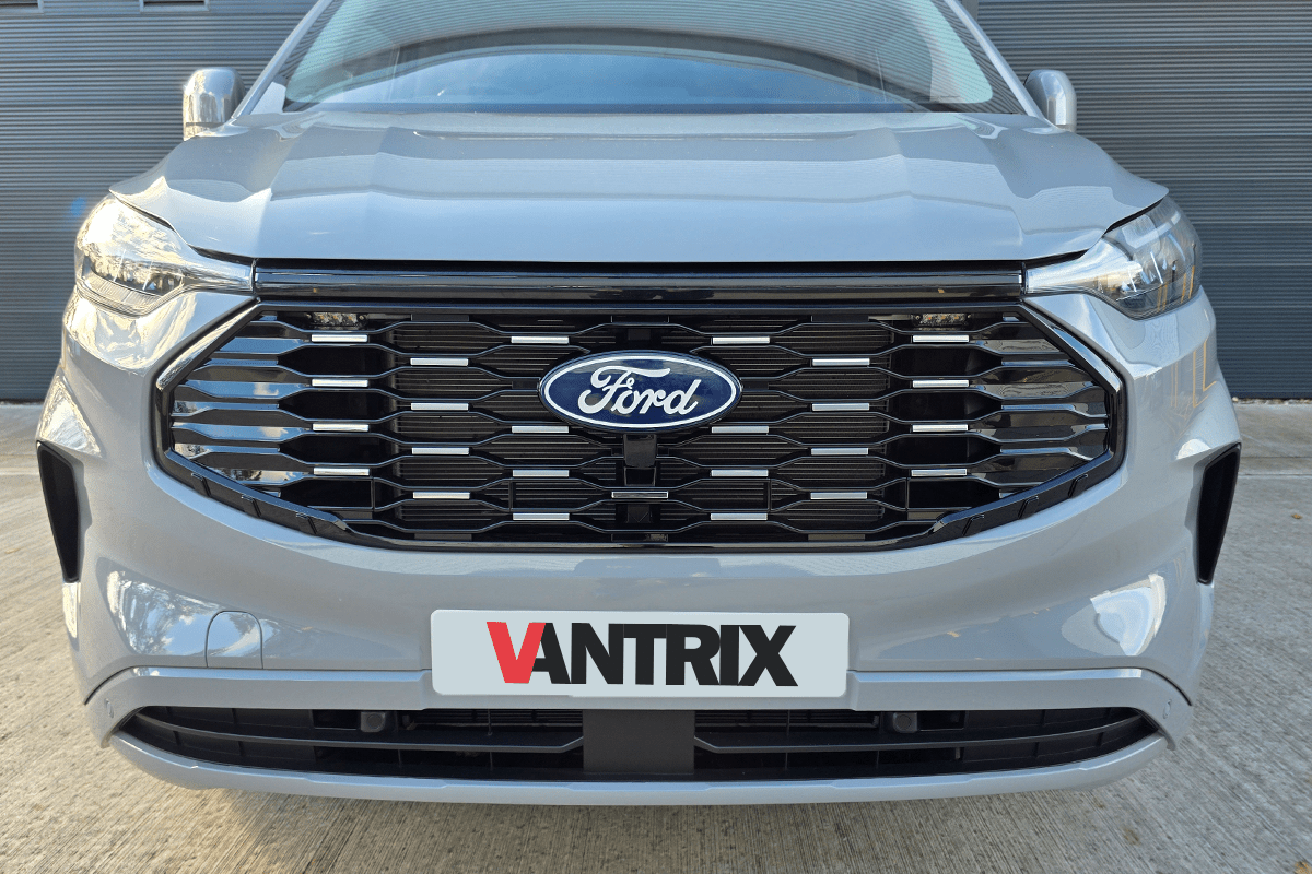 Ford Transit Custom 2024+ VanTrix Front Grille (Hex) - Black/Silver - Eagle 4x4