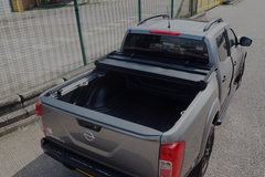 Nissan NP300 Navara Hawk Hard Tri Fold Tonneau Cover + ROLL BAR COMBO - Stainless Steel