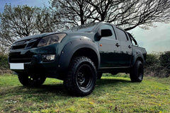 Isuzu D - Max Fender Flare Wheel Arch Extensions - Rocky Style - Matte Black - Eagle 4x4