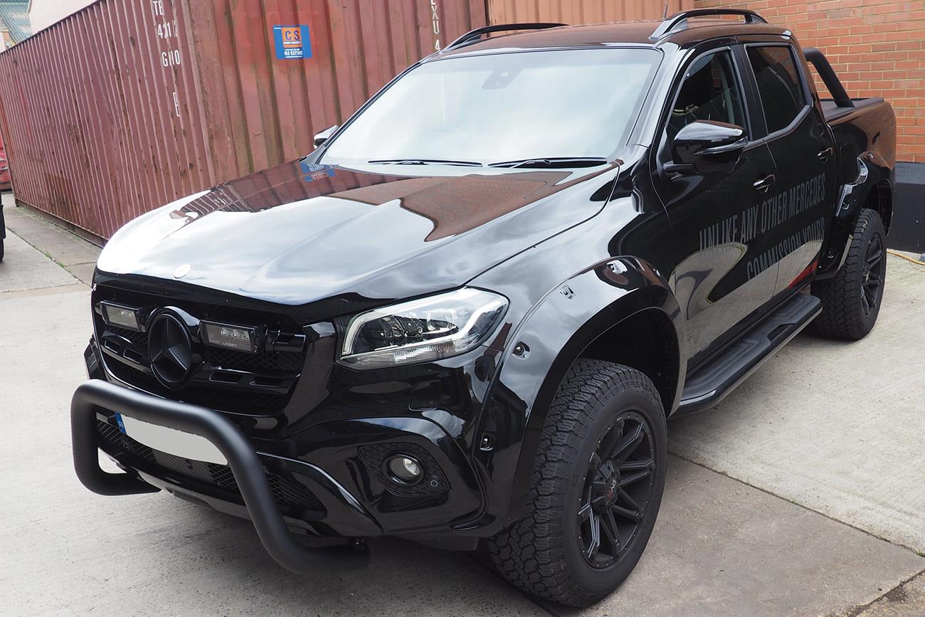 Mercedes X Class Fender Flare Wheel Arch Extensions - Rocky Style - Matte Black - Eagle 4x4