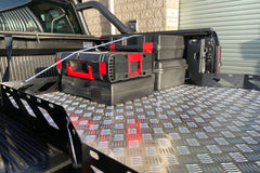 Mitsubishi L200 Long Bed Hawk Truck Bed Sliding Tray - Chequered Plate - Eagle 4x4