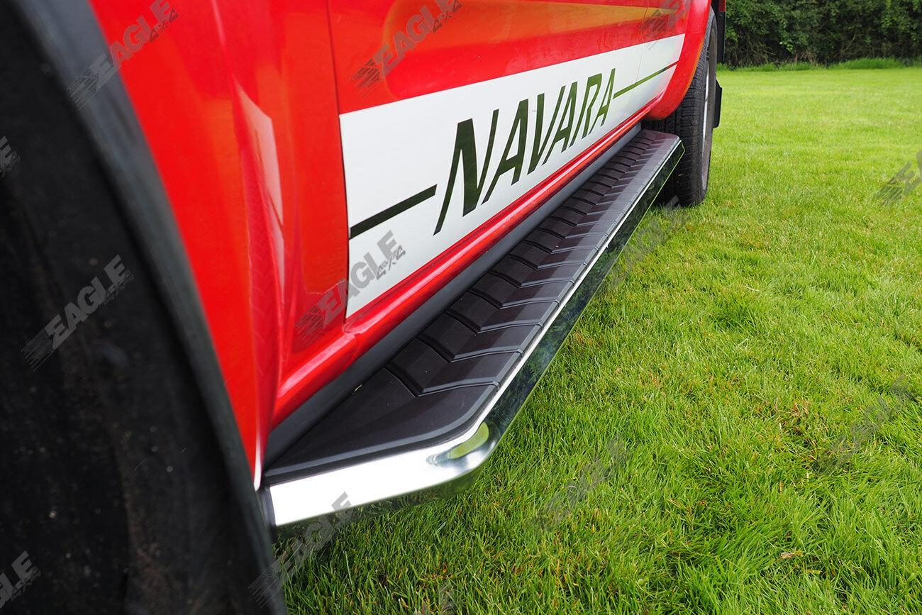Nissan Navara D40 05 - 15 Alpine F1 Running Boards - Stainless Steel - Eagle 4x4