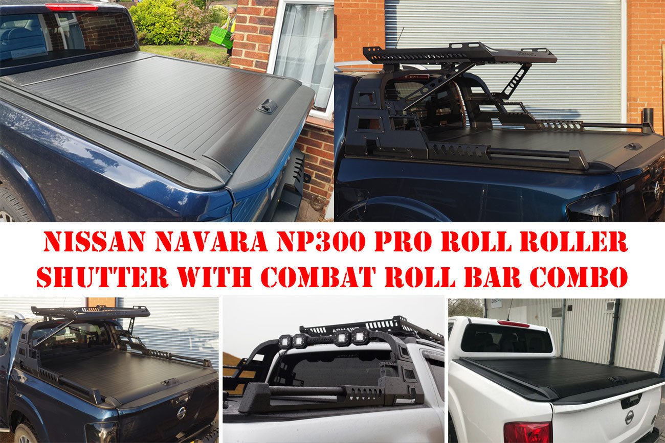 Nissan Navara NP300 Pro Roll Roller Shutter with COMBAT Roll Bar Combo - LED Light Pods - Eagle 4x4