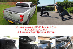 Soft Roll Up Tonneau Cover and F1 Roll bar for Nissan Navara NP300 - Matt Black - Eagle 4x4