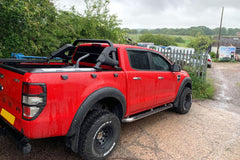 Soft Roll Up Tonneau Cover & BLACK F1 Roll Bar For Isuzu D - Max - Matt Black - Eagle 4x4