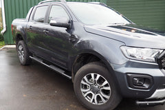 Toyota Hilux 05 - 15 SpeedWay Oval Side Steps Black - Eagle 4x4