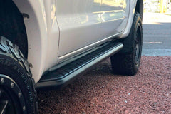 Toyota Hilux 2005 - 2015 Black Side Steps - Alpine F1 Black Running Boards - Matt Black - Eagle 4x4