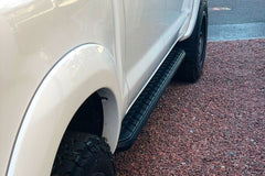 Toyota Hilux 2005 - 2015 Black Side Steps - Alpine F1 Black Running Boards - Matt Black - Eagle 4x4
